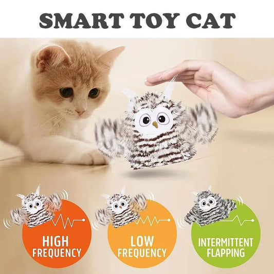 Furami Owl Toy — Jouet hibou interactif LED rotatif pour chat
