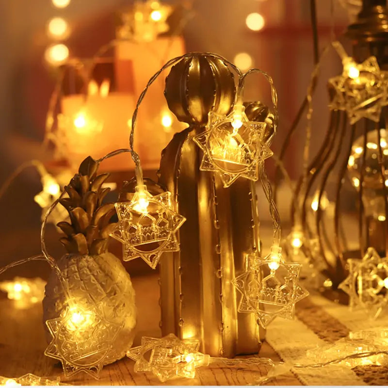 Guirlandes Lumineuses LED Étoile et Lune pour l'Eid Mubarak